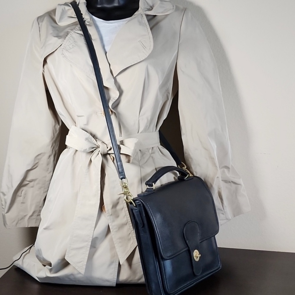 Coach Black Leather Crossbody Satchel